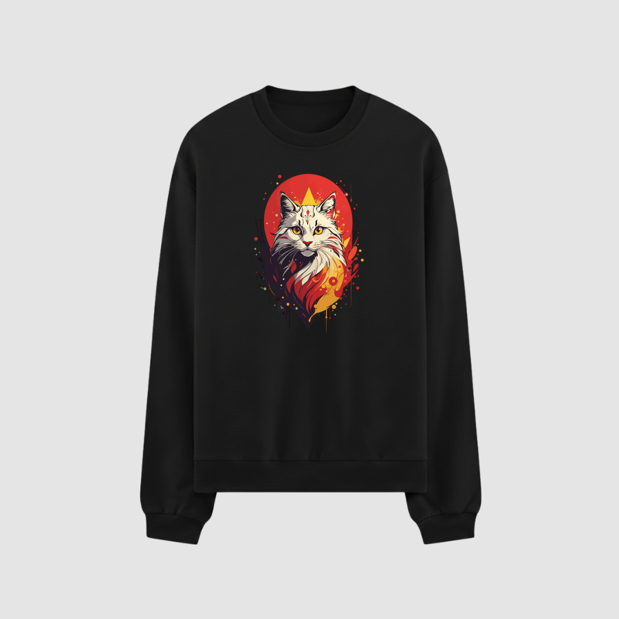 Sweatshirt Oversize Premium Erkek Siyah