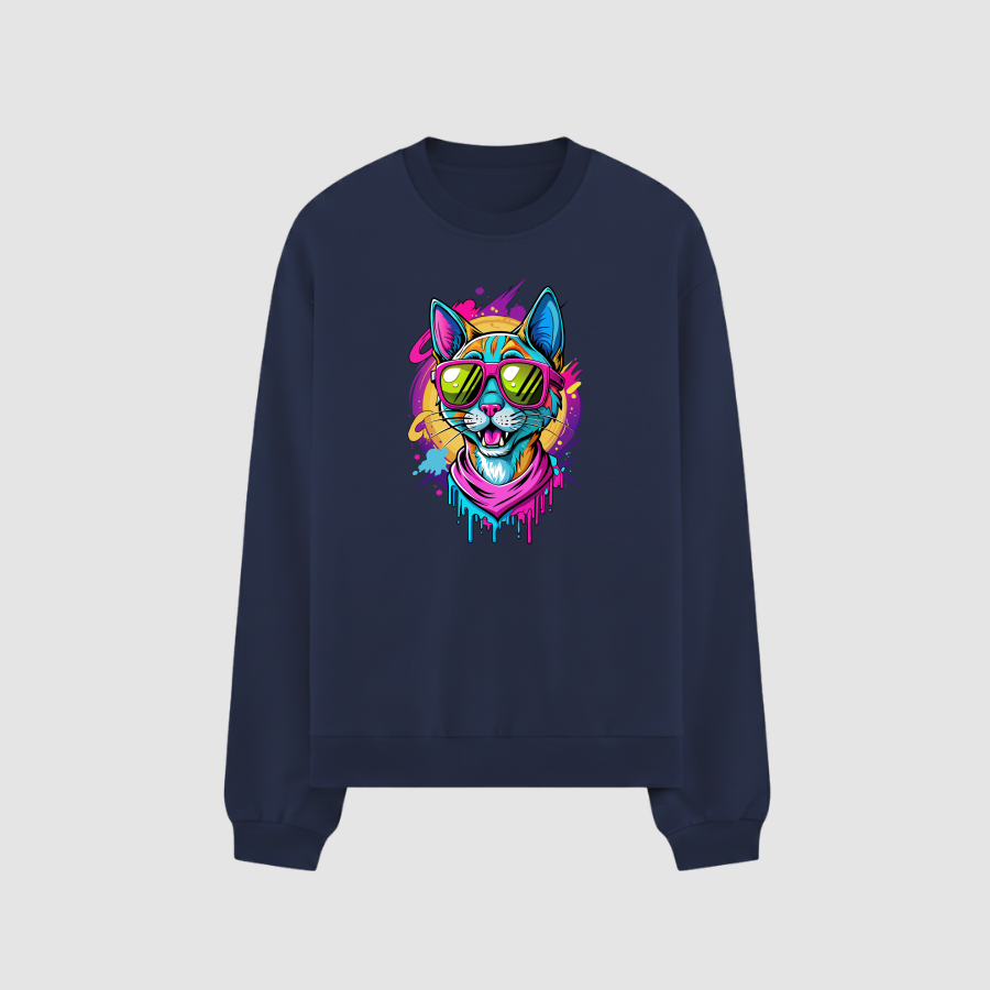 Sweatshirt Oversize Premium Erkek Lacivert