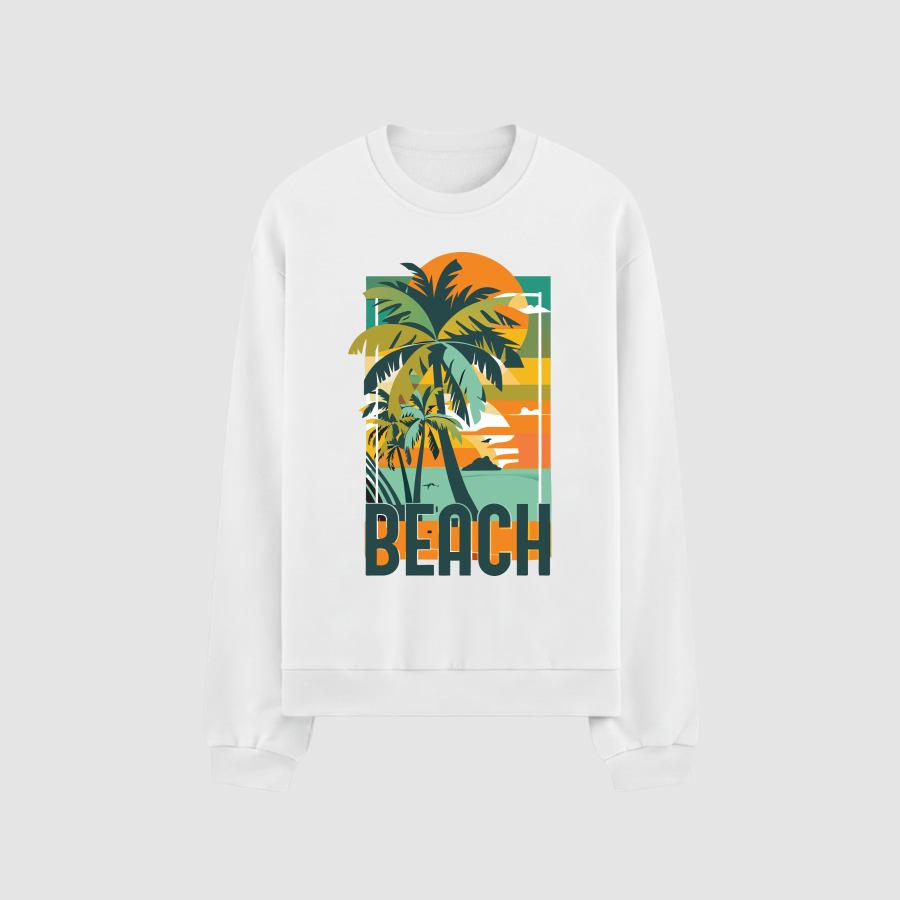 Sweatshirt Oversize Premium Erkek Beyaz