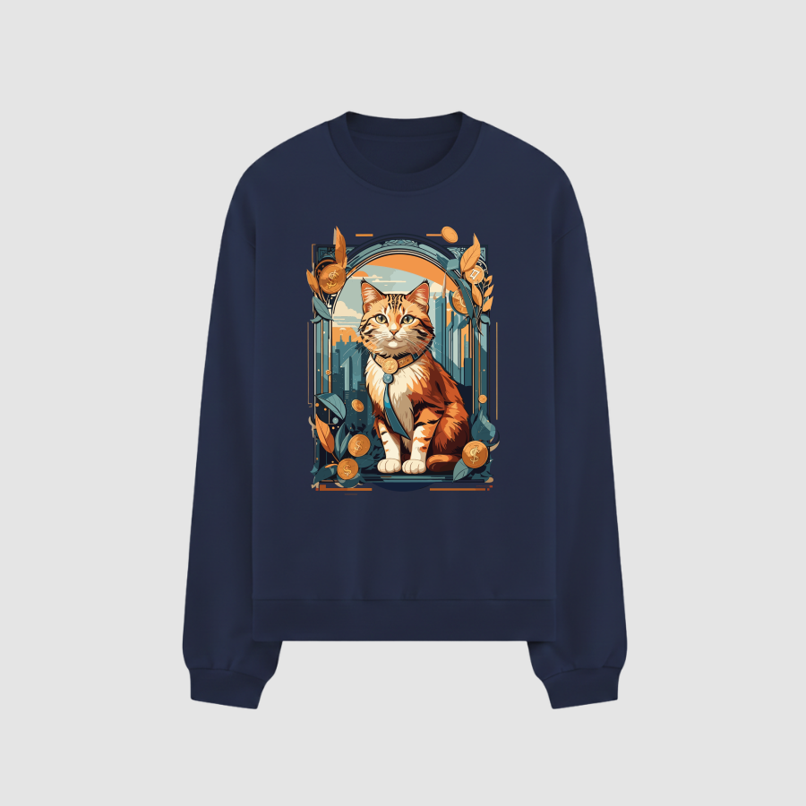 Sweatshirt Oversize Premium Kadın Lacivert
